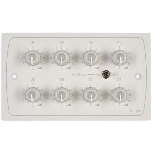 Cloud Electronics RL-1X8W Platine de gestion de volume, 8 potentiomètres (prévoir boite UK double)