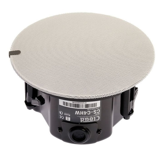 Cloud Electronics CS-C4HW Enceinte pour env humides, 4’’ + tweeter, 20W 100V, grille bord fin, blanc