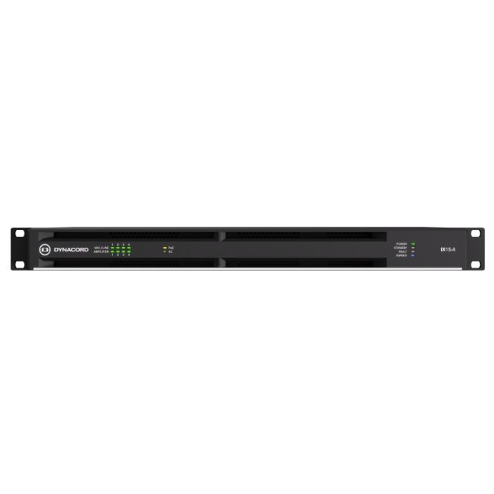 Dynacord 4-channel DSP networked amplifier, 1.5kW powerTANK,  8x8 Dante, OCA, 4 mic/line inputs