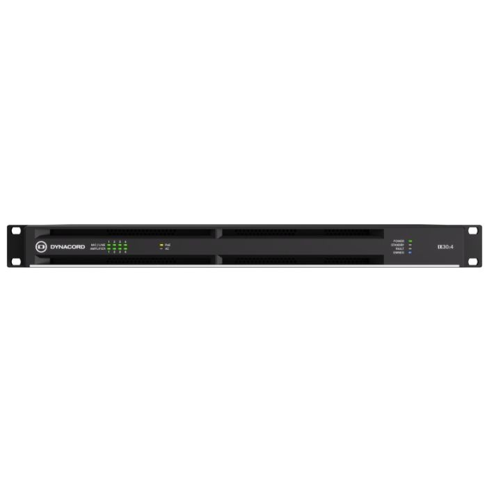 Dynacord 4-channel DSP networked amplifier, 3kW powerTANK,  8x8 Dante, OCA, 4 mic/line inputs