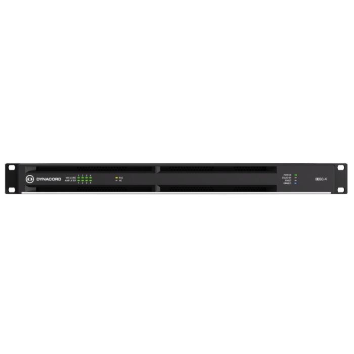 Dynacord 4-channel DSP networked amplifier, 6kW powerTANK,  8x8 Dante, OCA, 4 mic/line inputs