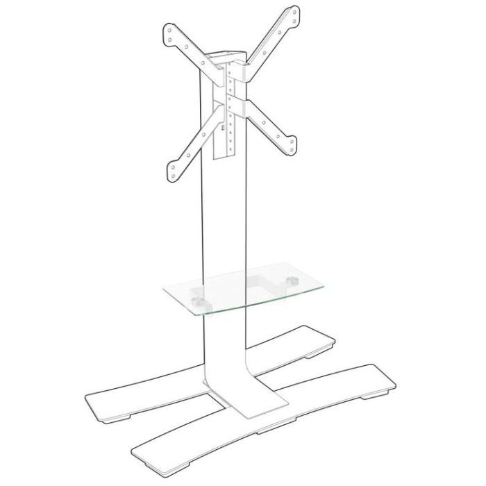 Erard Will Etagère audiovisuelle Noir, Transparent, Blanc Verre