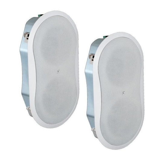 Electro-Voice EVID FM4.2 Paire d'enceintes encastrées murales 2 voies, 30W en 100V, HP 4" et radiateur passif, blanc