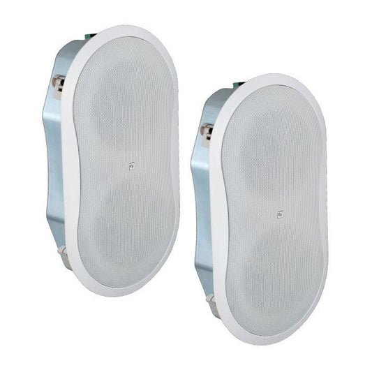 Electro-Voice EVID FM6.2 Paire d'enceintes encastrées murales 2 voies, 60W en 100V, HP 6.5" et radiateur passif, blanc