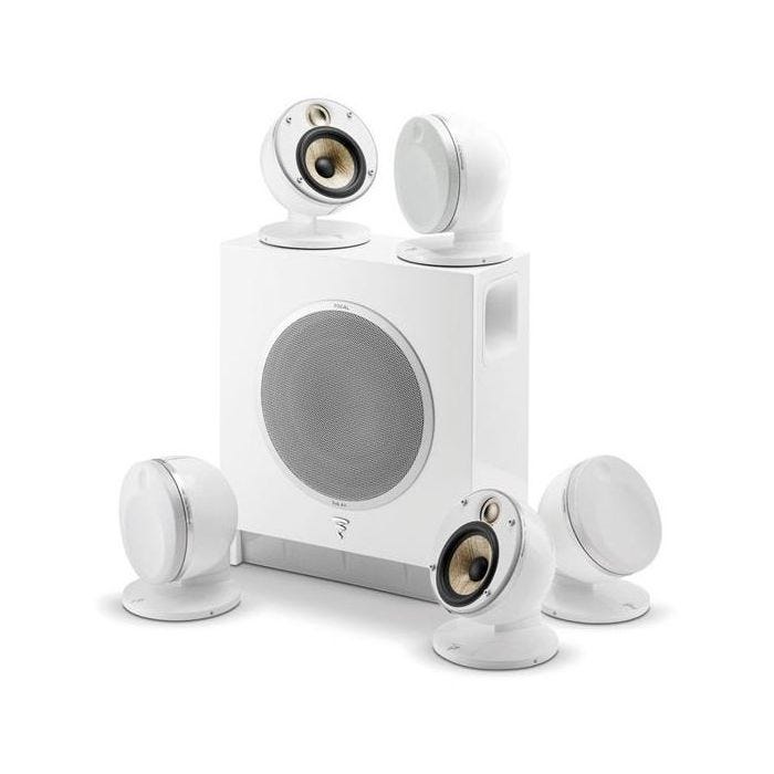 Focal PACK51SAFDW Set de 5 enceintes Dome Flax et 1 caisson Sub Air, blanc