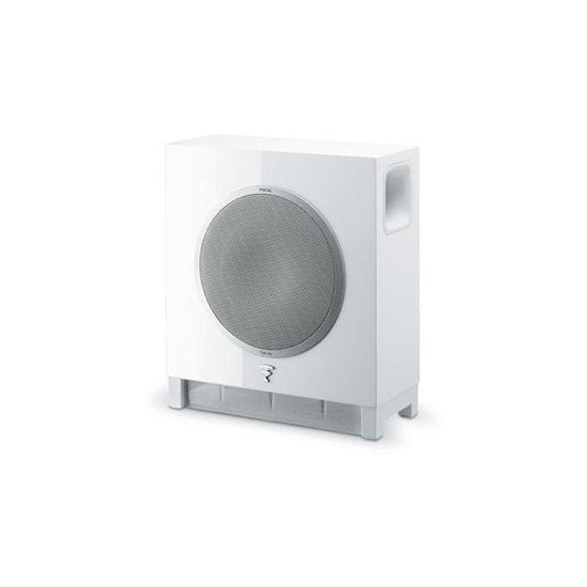 Focal SUB AIR WH Caisson de basse amplifié 110W, HP 21cm, connexion via émetteur sans fil ou RCA, blanc
