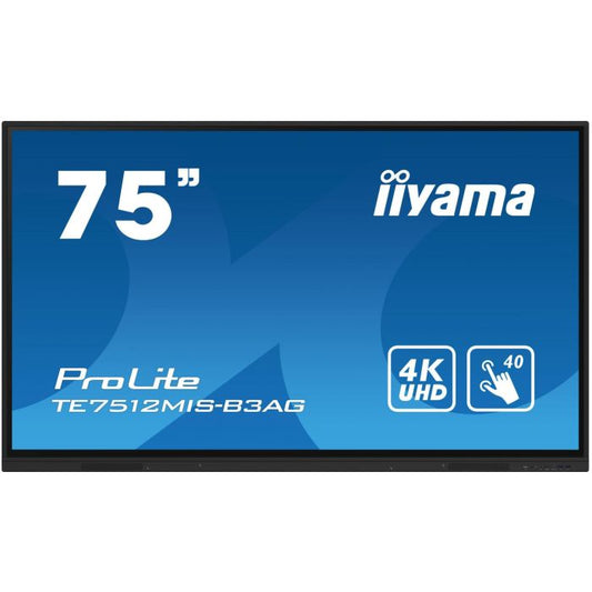 iiyama TE7512MIS-B3AG Écran Kiosk 75 pouces 4K Ultra HD