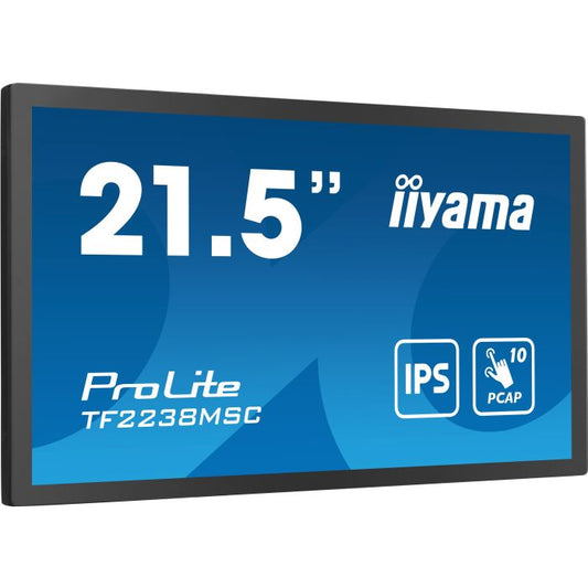 iiyama TF2238MSC-B1 affichage de messages Carte A numérique 55,9 cm (22") LED 600 cd/m² Full HD Noir Écran tactile