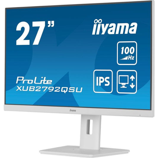 iiyama ProLite XUB2792QSU-W6 Écran Plat de PC 27 Pouces (Wide Quad HD, LED, Blanc)