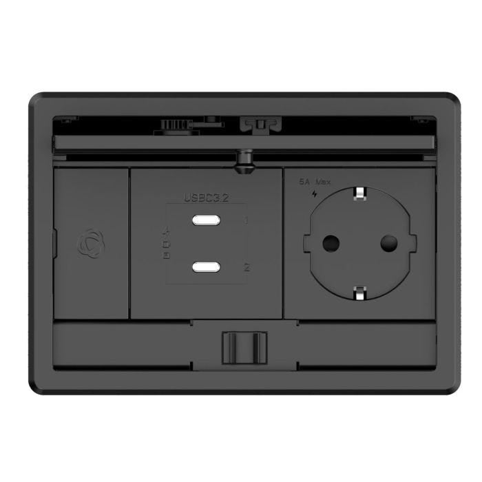 Kramer Table In-Surface, Baseline, White Frame Rectangle, 2 modules