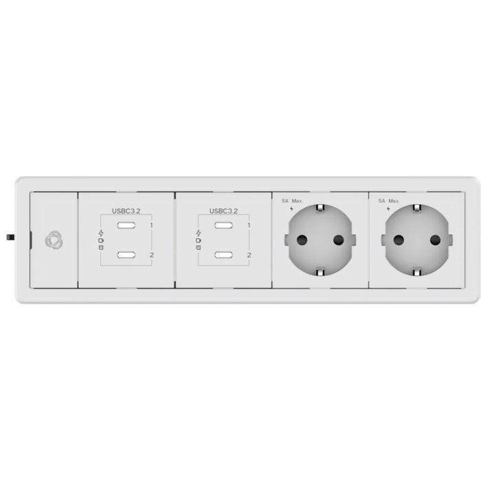 Kramer Table In-Surface, Baseline, White Frame Rectangle, 4 modules