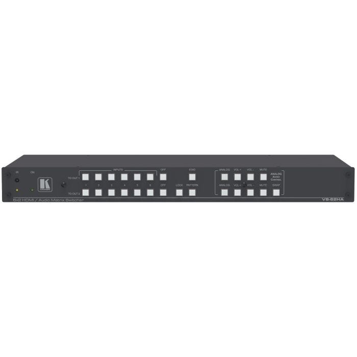 Kramer 6x2 UHD HDMI matrix switcher with analog audio switching