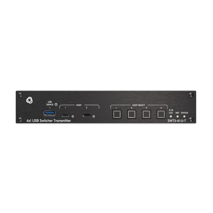 Kramer 4x1 USB 3.2/2.0 host PoE-acceptor managed switcher with 3-devices & USB 2.0 & ETH 2 links Tx over 1 CAT cable