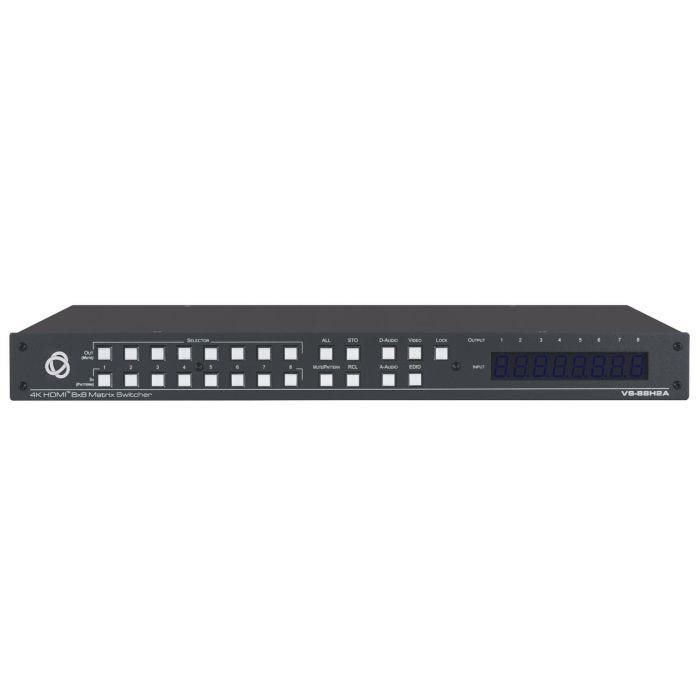 Kramer 8x8 4K60 4:4:4 HDMI HDR Matrix Switcher with Analog Audio Embedding/De-embedding