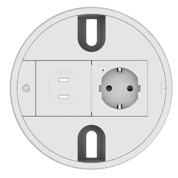 Kramer T-IN2-RND1(A) BaselineTabletop Connectivity Box, For 2 Modules
