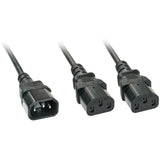LINDY 2m IEC C14 to 2x IEC C13 Y Extension Cable