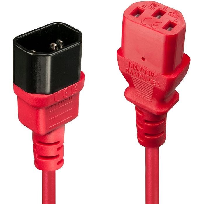 LINDY 0.5m IEC Extension Lead Red