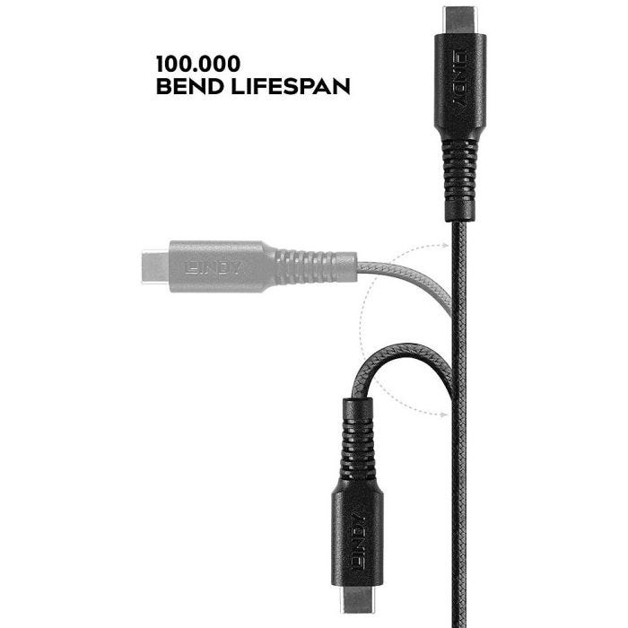LINDY 1m reinforced USB Type C to Lightning charging Cable