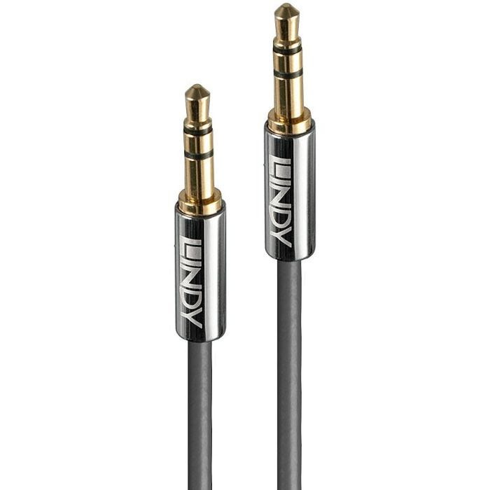 LINDY Cromo Line Audio Cable Stereo 3.5mm-3.5mm M-M 0.5m anthrazit