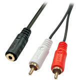LINDY Audiocable Stereo 3.5mm female / 2x RCA male 25cm gold plated