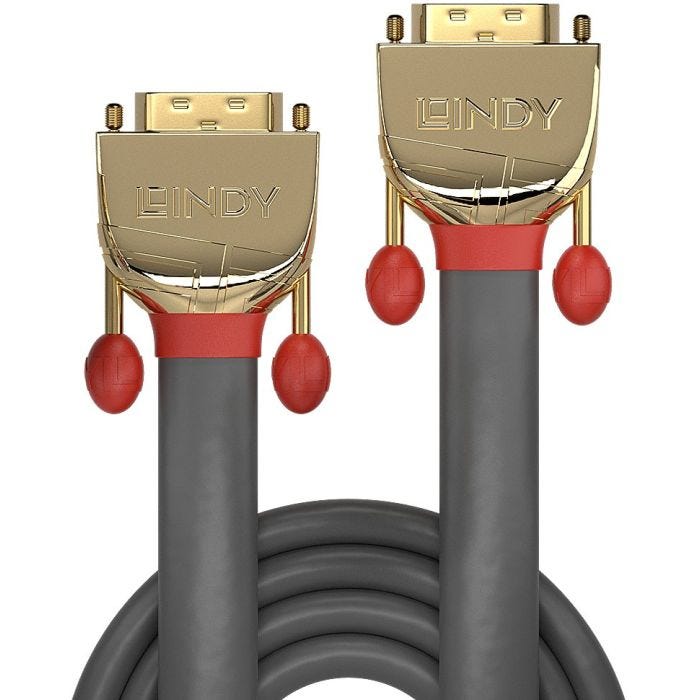 LINDY 20m DVI-D Dual Link Cable Gold Line Digital Dual Link Connector 24+1