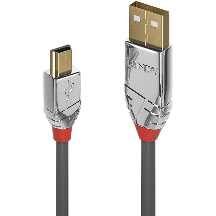 LINDY 0.5m USB 2.0 Type A/Mini-B Cable Cromo Line 480Mbit/s