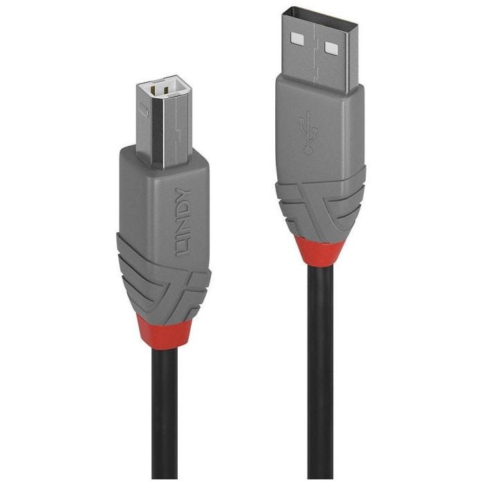 LINDY Câble USB 2.0 type A vers B Anthra Line 0.5m