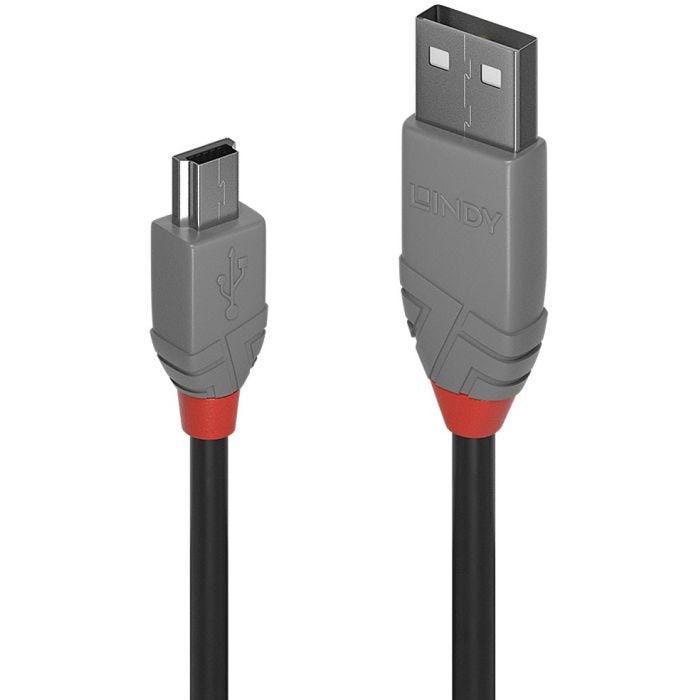 LINDY Câble USB 2.0 type A vers Mini-B Anthra Line 3m