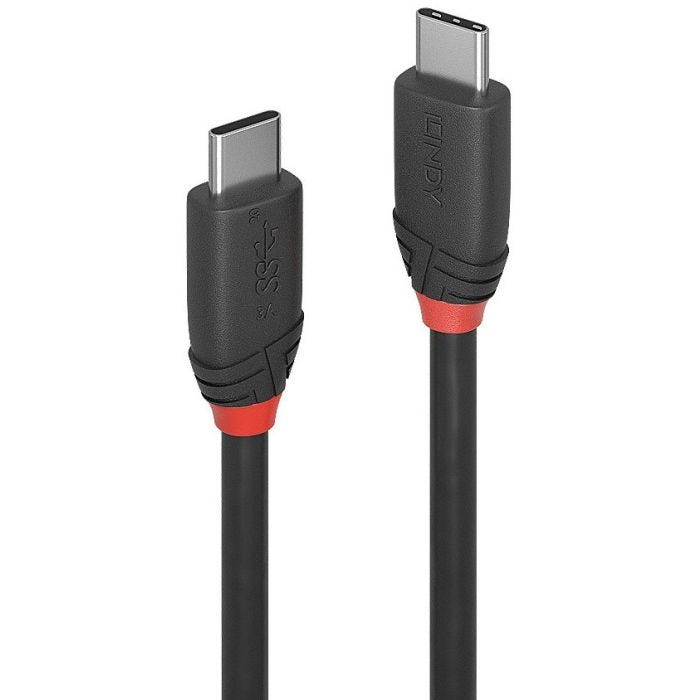 LINDY 1m USB 3.1 Type C Cable 3A Black Line