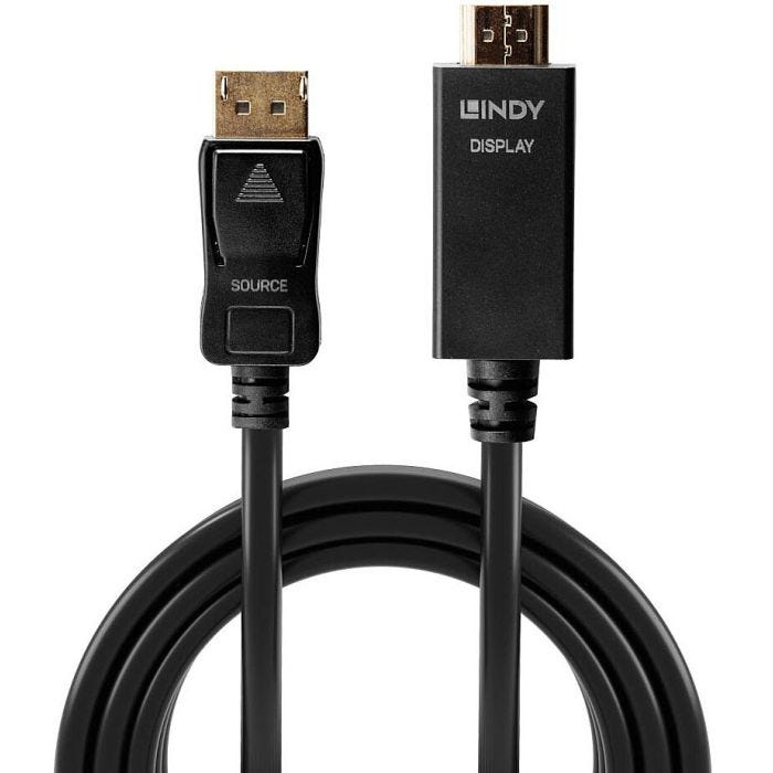 LINDY Câble DisplayPort vers HDMI 4K30 DP:passif 0.5m