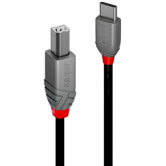 Lindy - Câble USB 2.0 Type C vers B, Anthra Line, 0.5m
