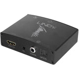 LINDY HDMI 4K Audio Extractor with bypass Resolutions up to UHD 4K Audio through TOSLink and COAXIAL digit. and 3.5mm Stereo analog.