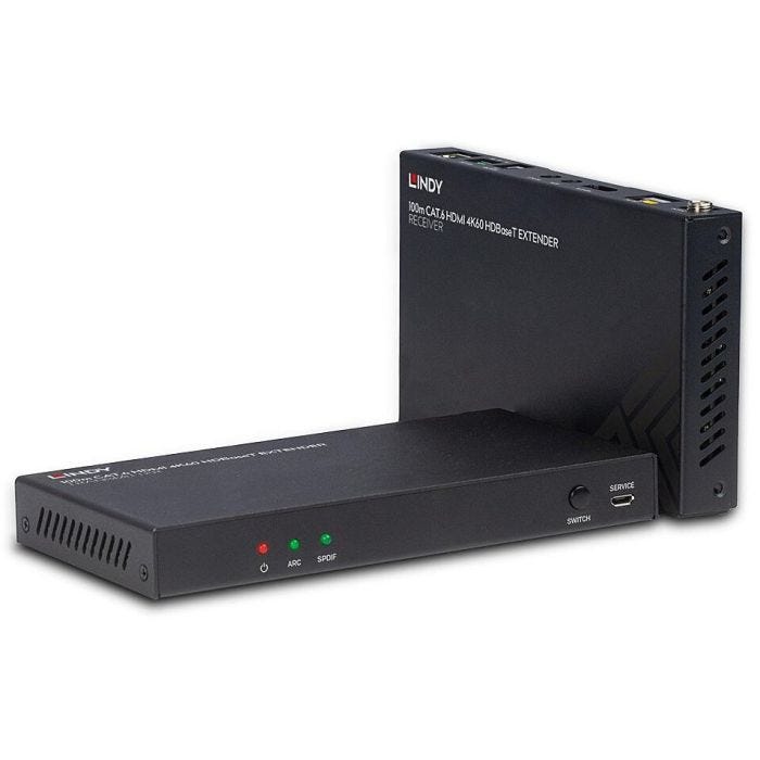 Lindy - Extender HDBaseT Cat.6 HDMI 4K60, Audio, IR & RS-232, 100m _x000D_