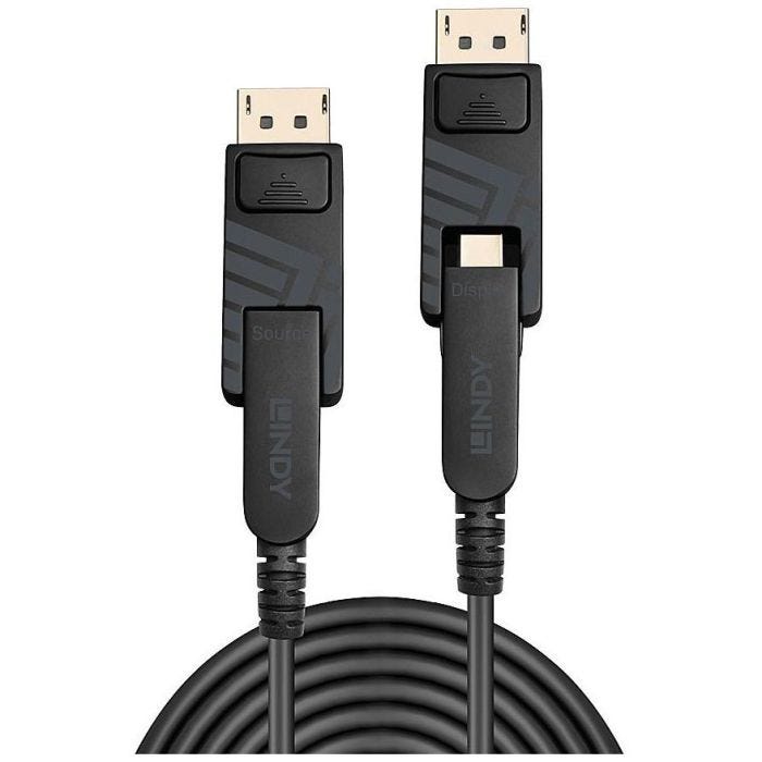 LINDY Fibre Optic Hybrid DP 1.4 70m mDP/mDP with DP adapters