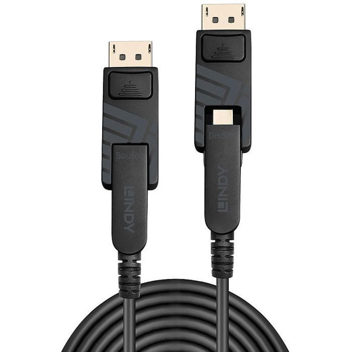 LINDY 100m Fibre Optic Hybrid DisplayPort 1.2 Cable