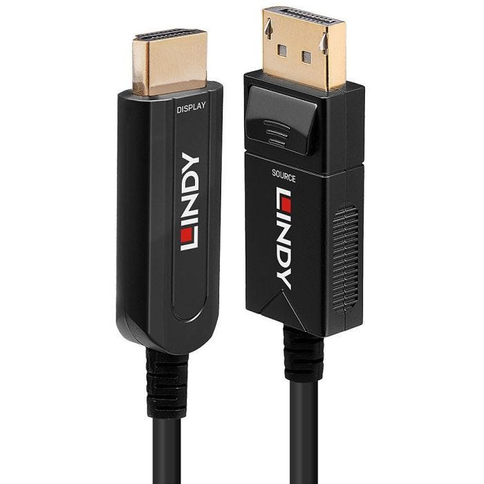 LINDY DP 1.2 to HDMI 18G AOC Hybrid Cable 40m