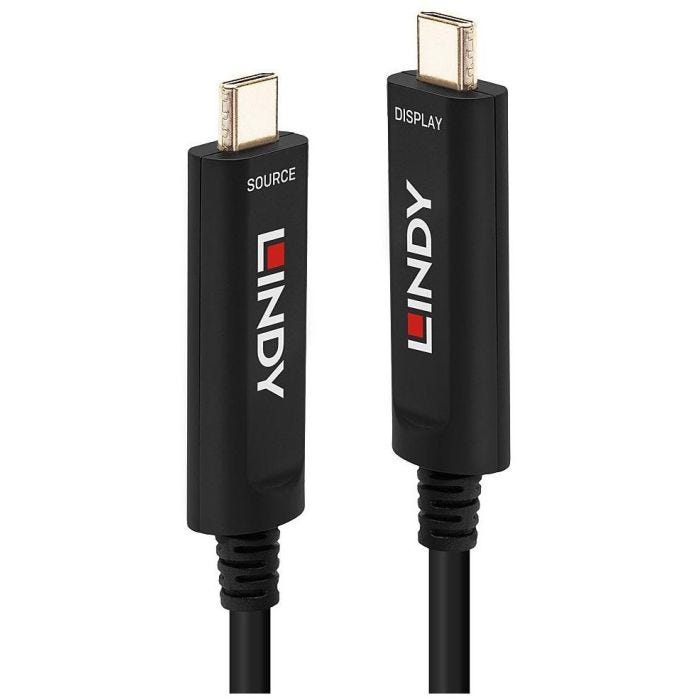 Lindy Hybrid Fibre Optic Cable USB C A/V 5m