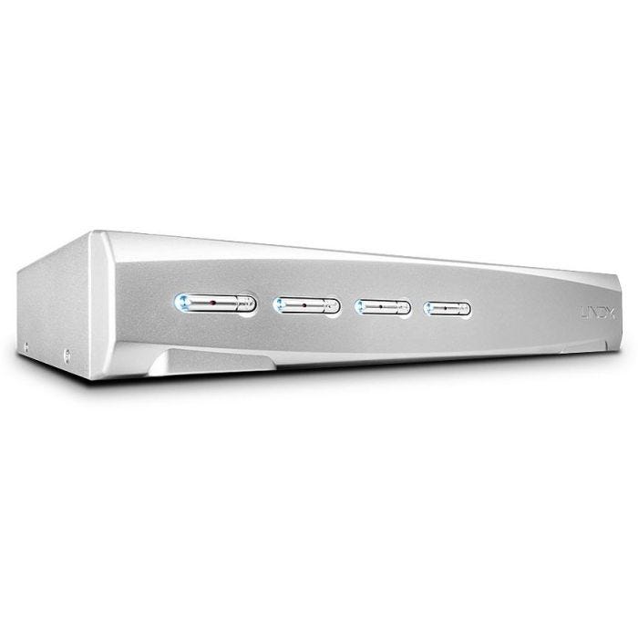 LINDY 4 Port DisplayPort 1.2 KVM Switch Pro Audio USB 2.0