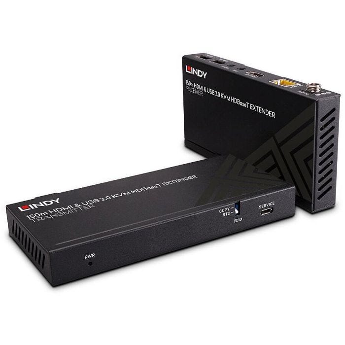 LINDY 150m Cat.6 HDMI 4K60 USB 2.0 HDBaseT KVM Extender