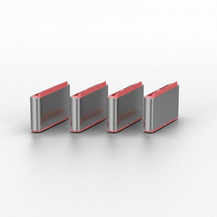 LINDY USB Type C Port Blocker Key - Pack of 4 Blockers Red