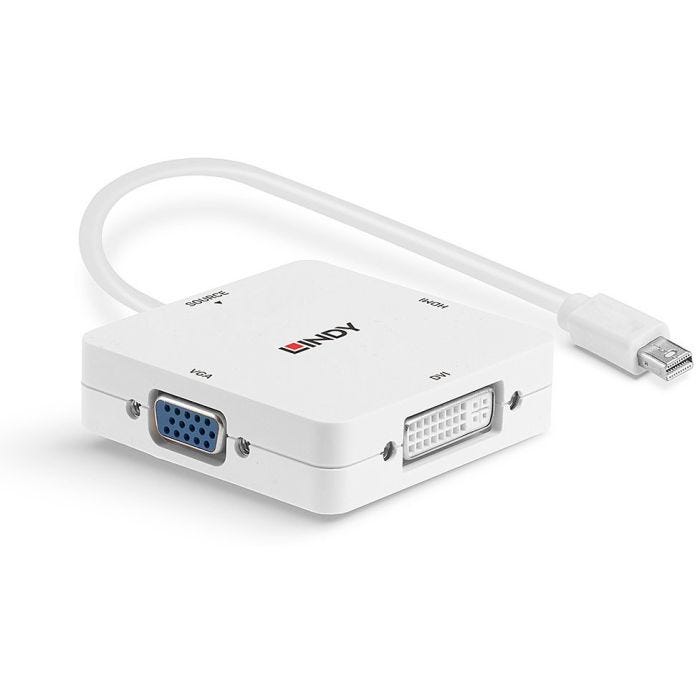 LINDY Adaptateur Mini DP 1.2 vers HDMI 4K30 DVI VGA