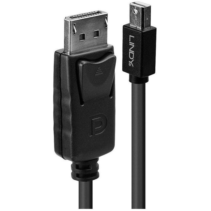 LINDY Mini DP to DP Cable black 2m MiniDisplayPort to DisplayPort