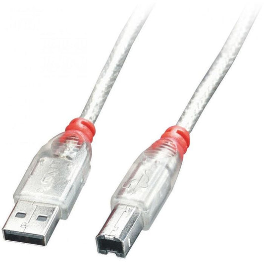 Lindy - Câble USB 2.0 Type A vers B, transparent, 0.5m