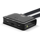 Lindy - Switch KVM 2 Ports HDMI 4K60, USB Type C, USB 2.0 & Audio avec Câbles