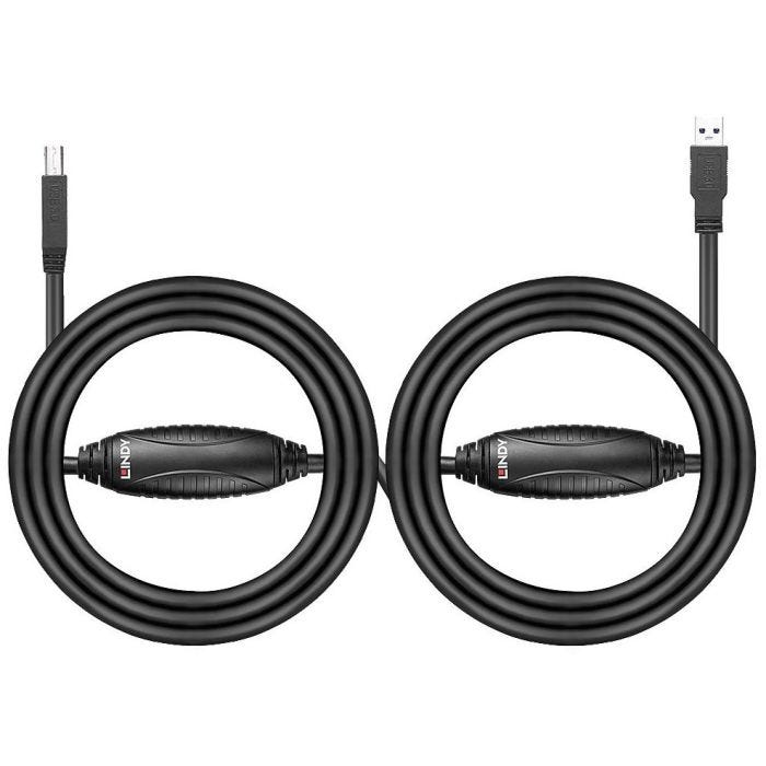 LINDY 10m USB 3.0 Active Extension Cable A/B USB 3.0 Super Speed up to 5Gbit/s