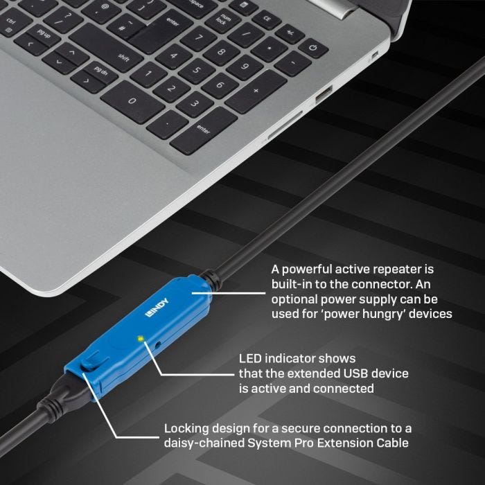LINDY 30m USB 3.0 Active Extension Pro