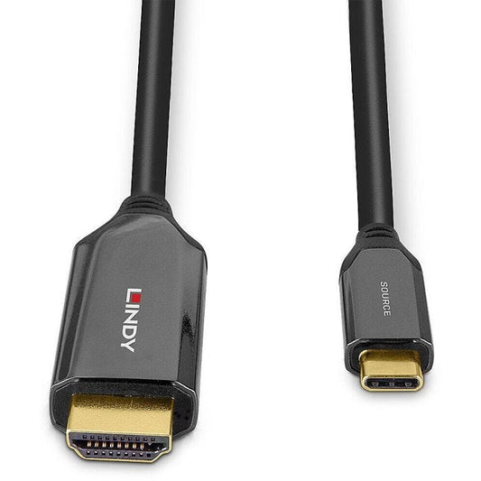 Lindy 43367 câble vidéo et adaptateur 1 m USB Type-C HDMI Type A (Standard) Noir