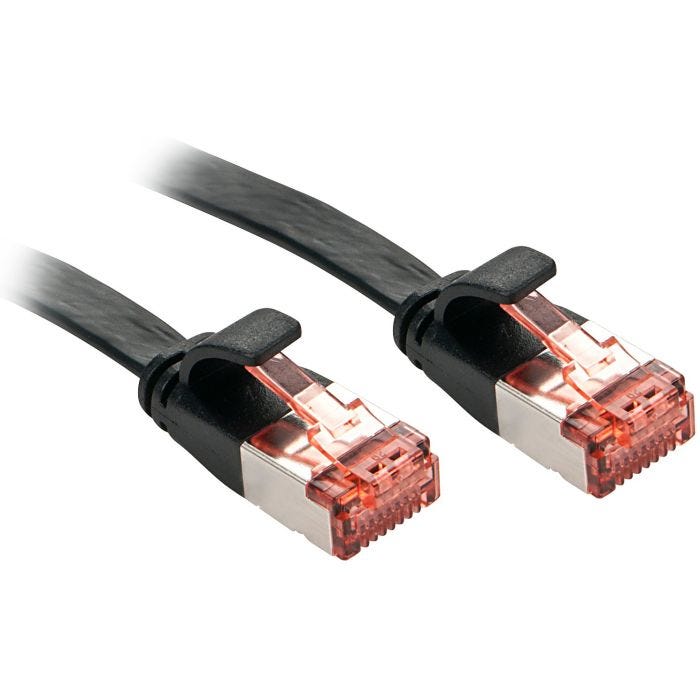 LINDY Cat.6 U/FTP Flat Patch Cable Black 5m