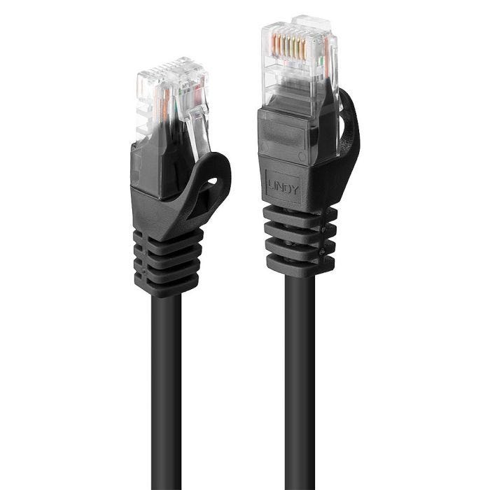 LINDY Basic Cat.6 U/UTP Cable Black 0.5m
