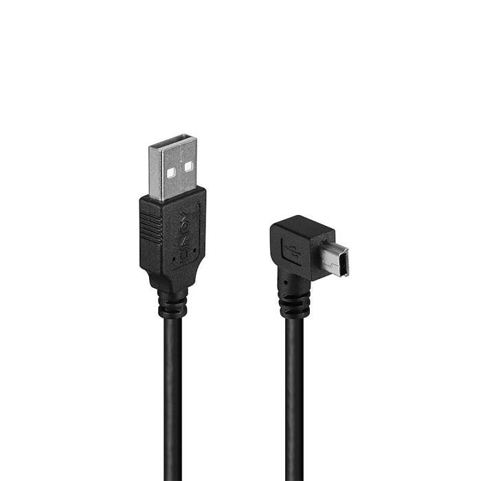 LINDY USB 2.0 Type A/Mini-B 90 0.5m Mini-B plug right angled